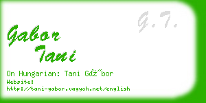 gabor tani business card